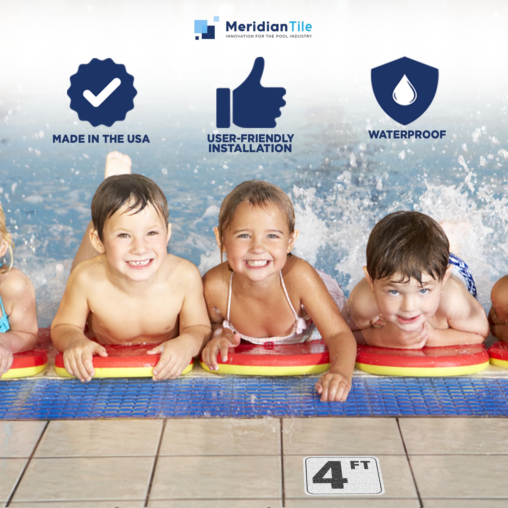 Aquatic Custom Tile adhesive backing peeled to show strong bond for durable installation