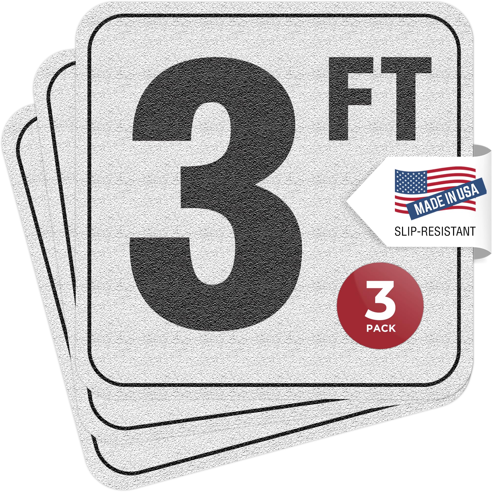 Aquatic Custom Tile front-facing depth marker showing bold 3FT number for quick identification