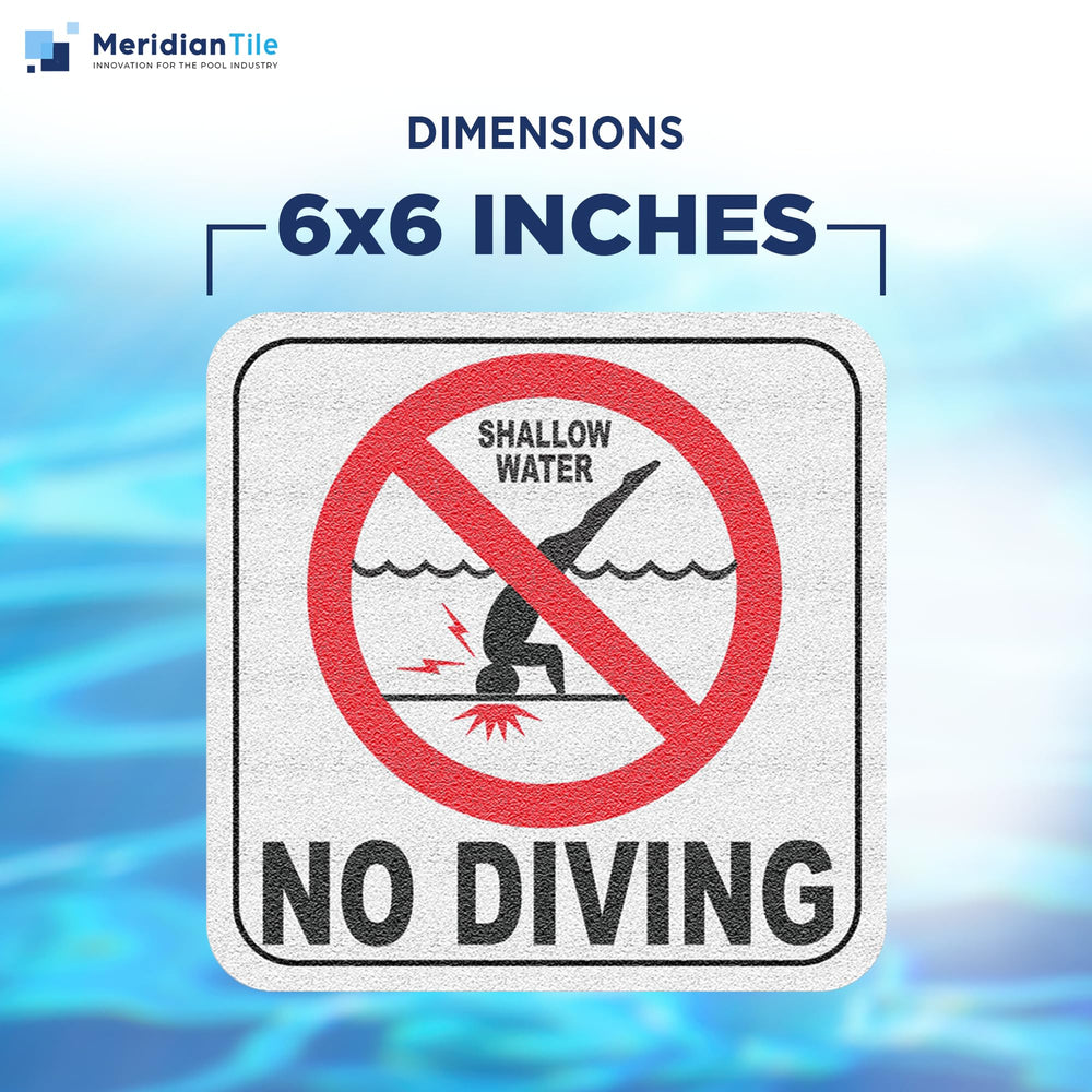 Aquatic Custom Tile sign in use on pool deck illustrating clear safety communication