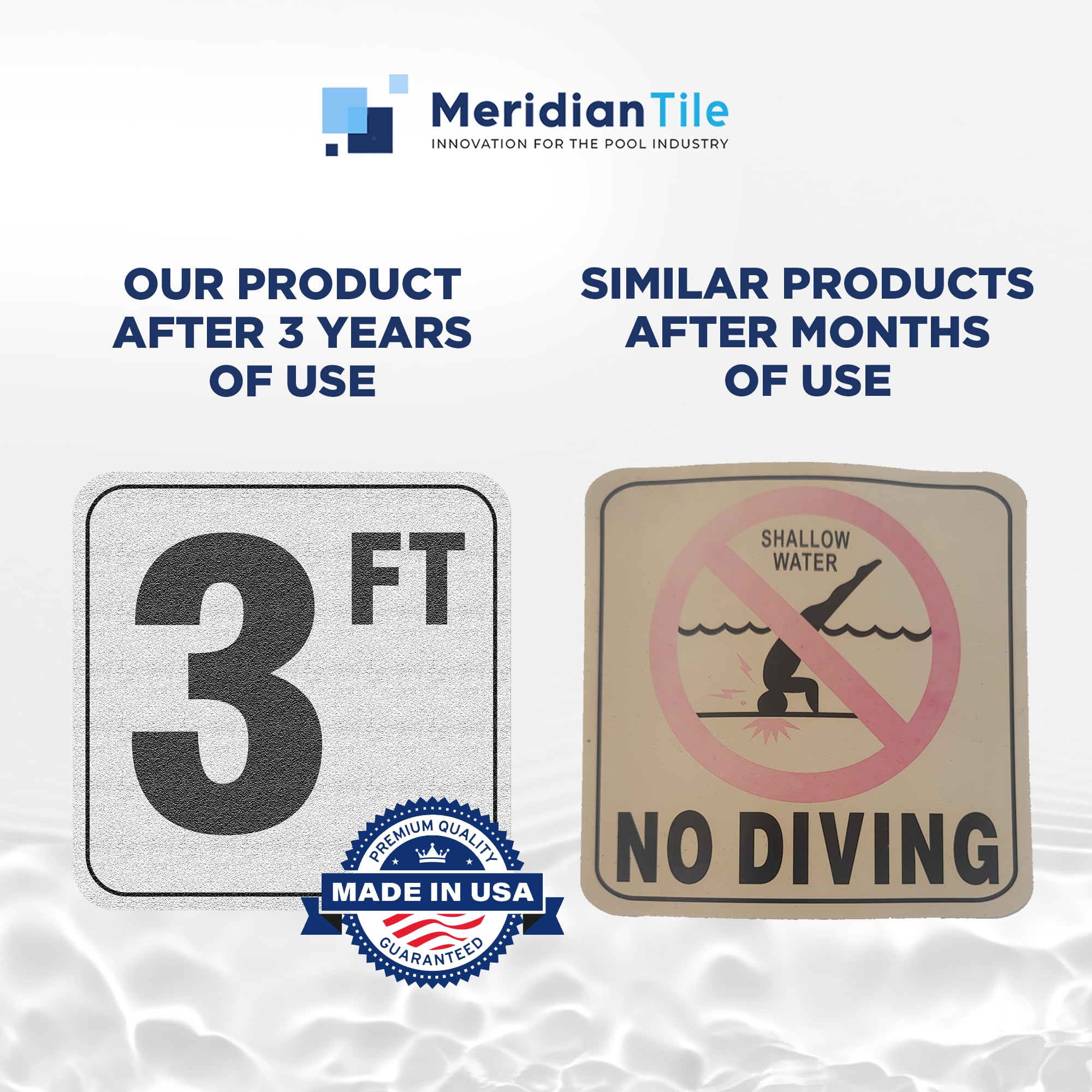 Aquatic Custom Tile beside ruler showing 6x6 inch size for correct placement planning