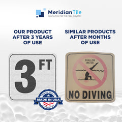 Aquatic Custom Tile beside ruler showing 6x6 inch size for correct placement planning