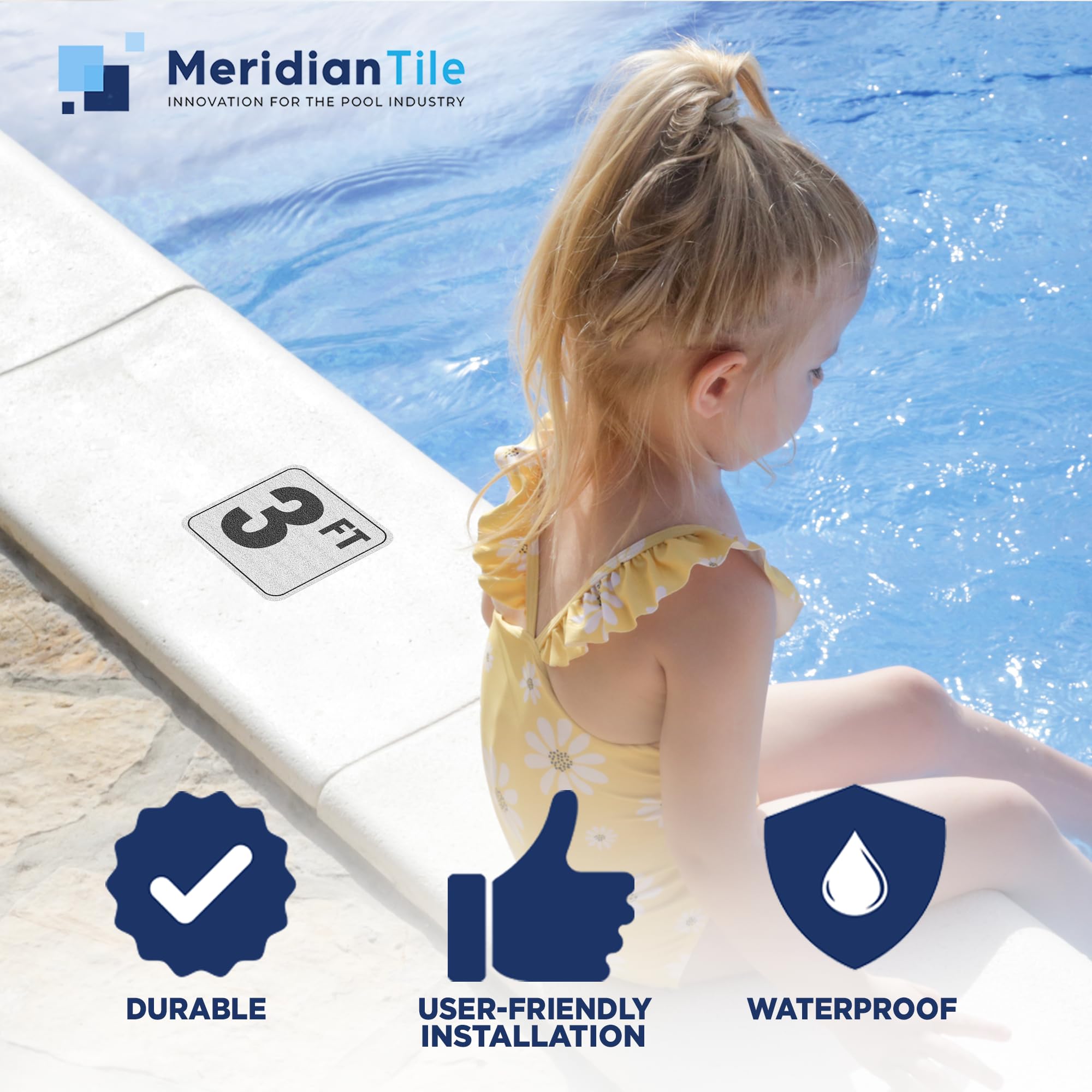 Aquatic Custom Tile three-pack layout showing multiple markers for full pool coverage