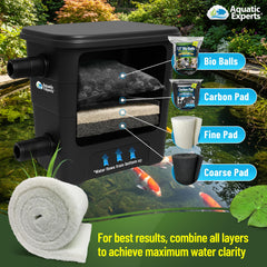 Aquatic Experts trimmed pad placed in skimmer demonstrating customizable fit benefit