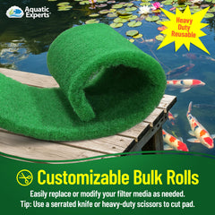 Aquatic Experts cut-to-size demo with scissors showing easy customization benefit