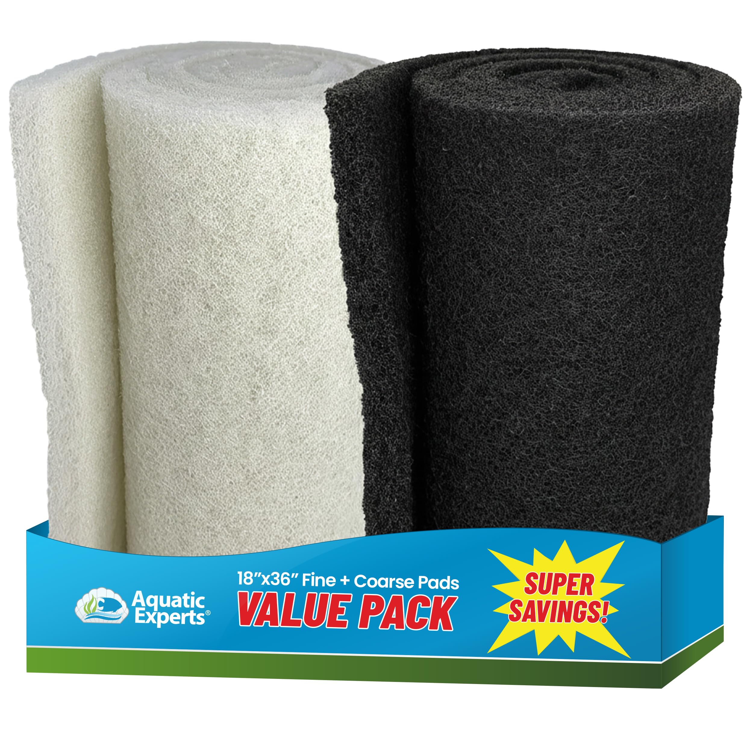 Aquatic Experts front view of filter pad bundle showing packaging and contents benefit easy setup