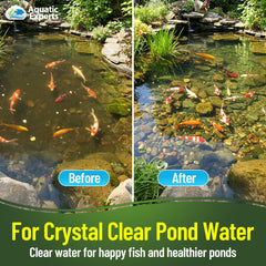 Aquatic Experts pad installed in a pond skimmer box demonstrating debris capture benefit
