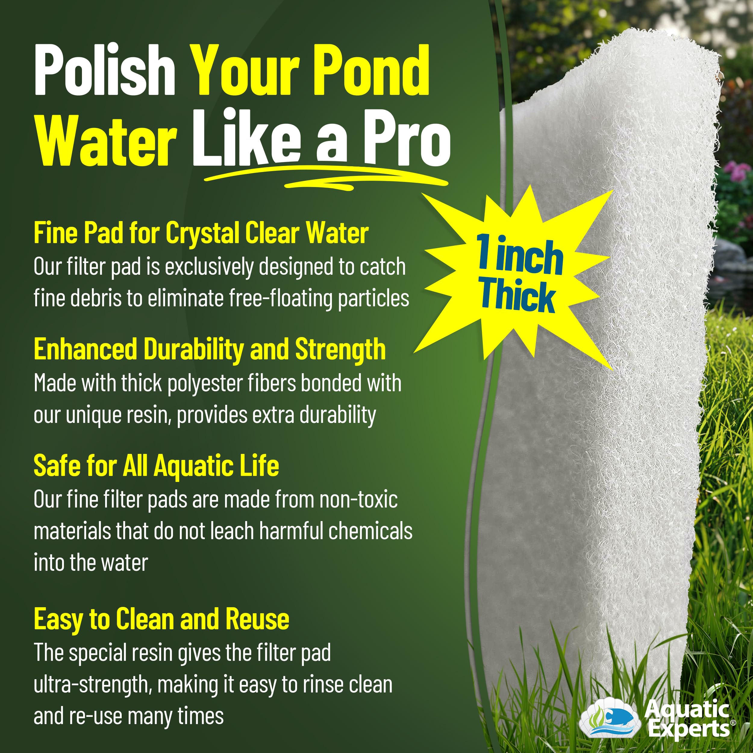 Aquatic Experts label close-up reading made in USA showing quality and safety benefit