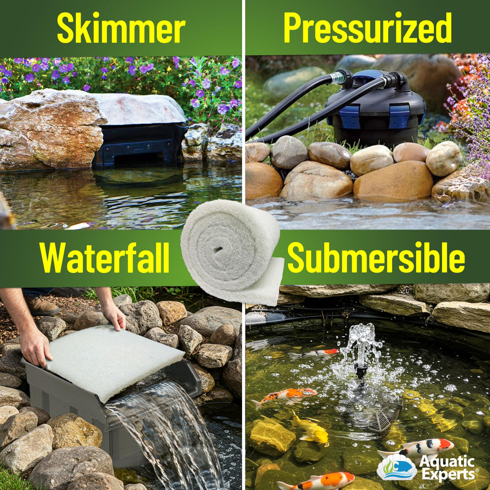 Aquatic Experts wet pad after rinsing, showing quick restoration of flow and reuse