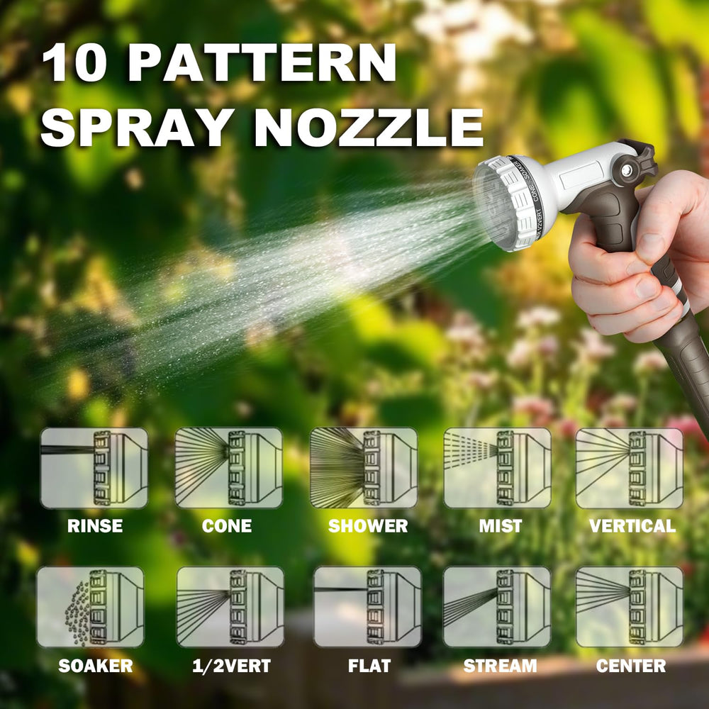 AQUAZILLA hose in use watering garden showing tangle-free reach and convenience