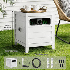 AQUAZILLA open door displaying neatly wound hose, offering quick-access organization