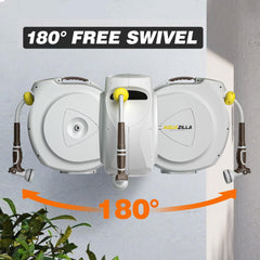 AQUAZILLA 180-degree swivel bracket angle showing expanded watering reach