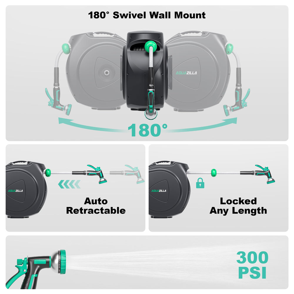 AQUAZILLA wall bracket with 180° swivel for flexible watering reach
