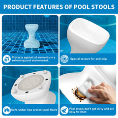 Aquenelle pool stool in-pool lifestyle with friends enjoying stable seating