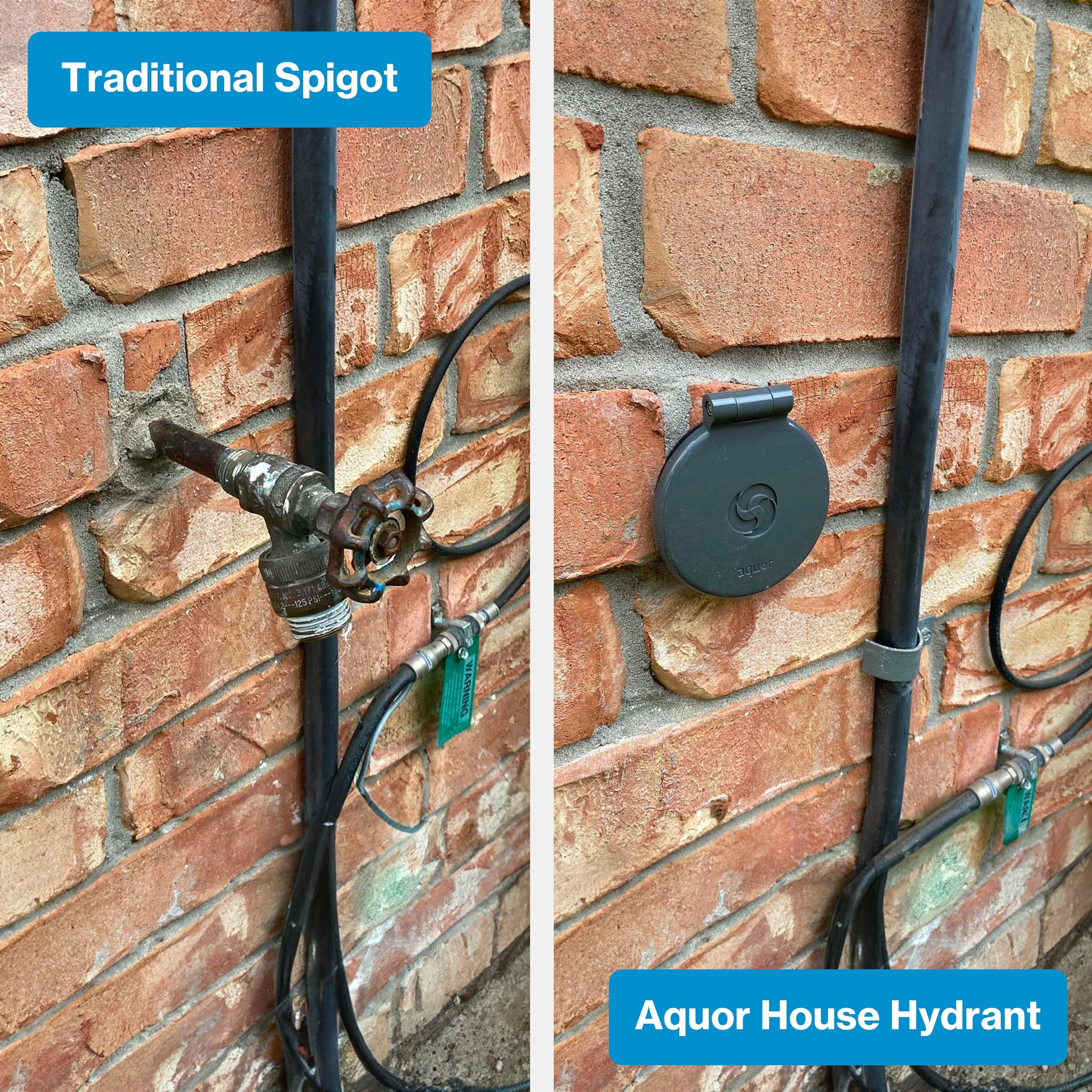 Aquor hydrant with slate gray debris cover installed showing clean exterior protection