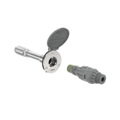 Aquor front profile of frost-free outdoor faucet showing compact wall appearance and neat finish