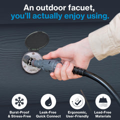 Aquor close-up of 4-inch stem detail demonstrating frost-free retracting action