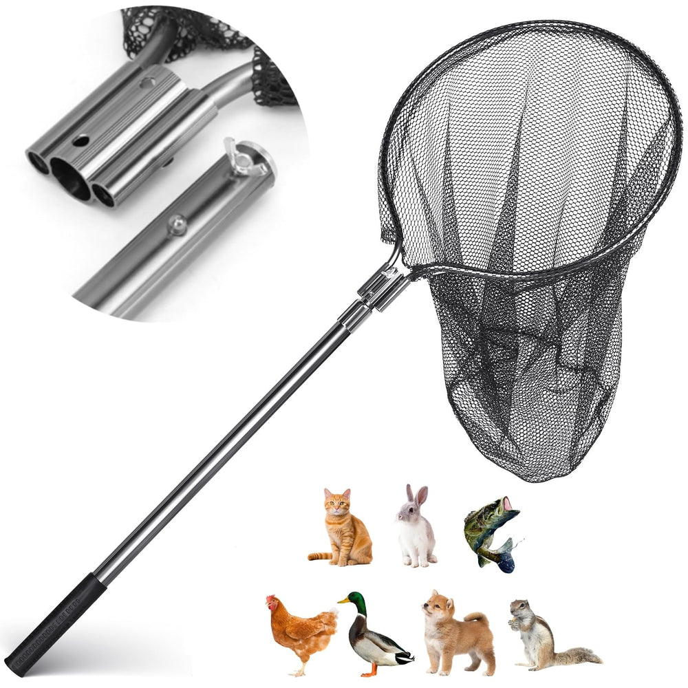 AQWXC front view of assembled net showing frame and handle, safe animal handling
