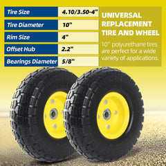 AR-PRO close-up of solid polyurethane tread highlighting puncture-resistant durability and long wear