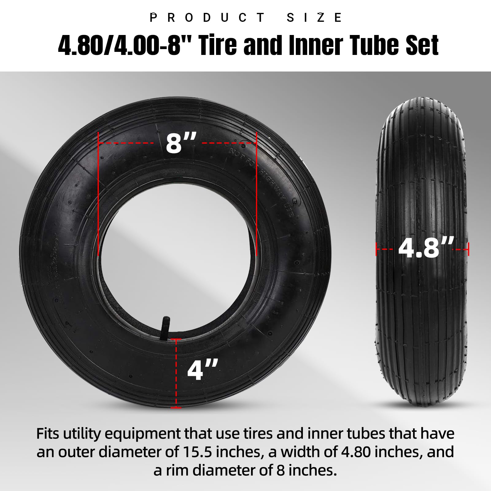AR-PRO close-up of straight rib tread showing traction and turf protection