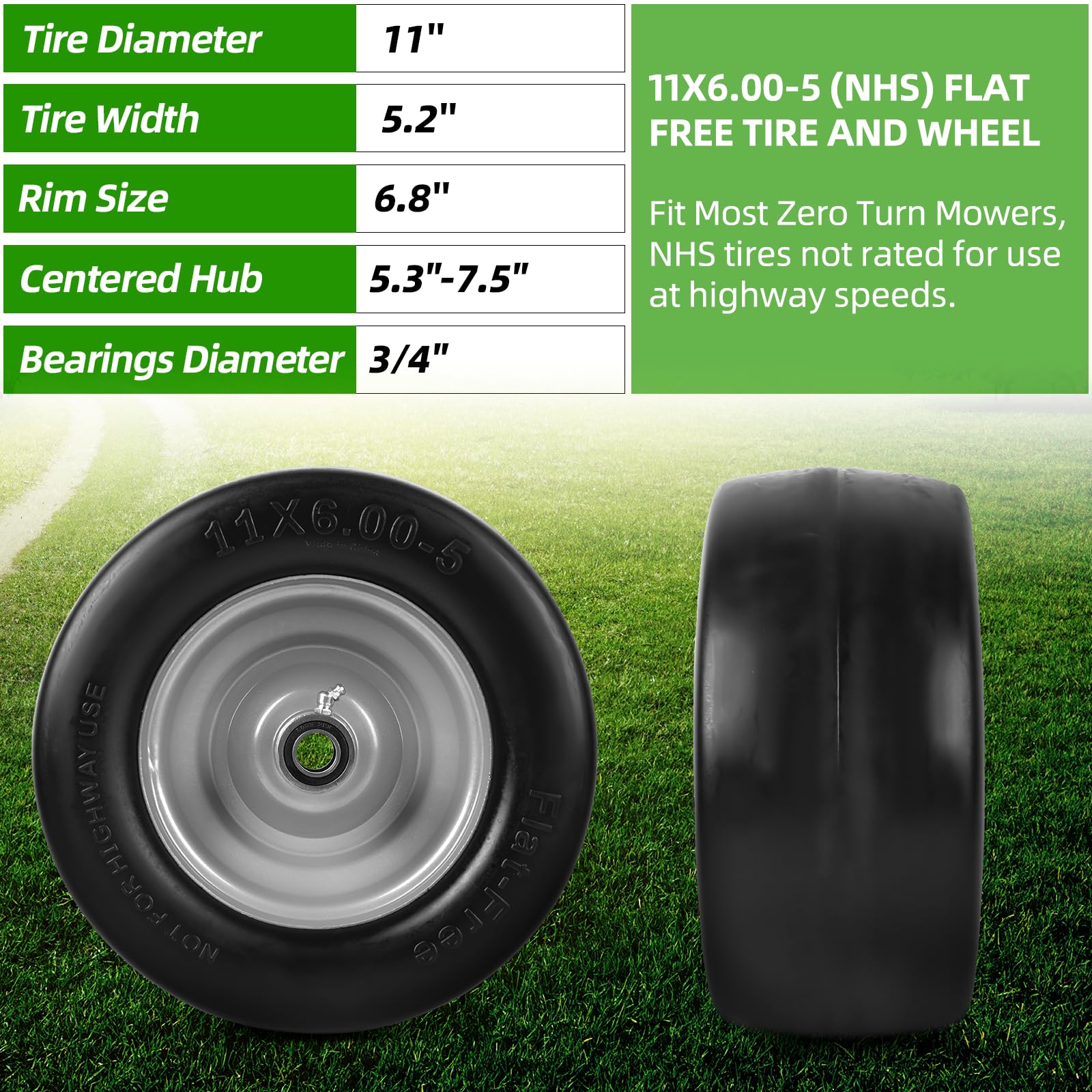 AR-PRO close-up of smooth turf tread detail protecting grass while mowing
