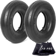 AR-PRO front view of two 13" tire and tube sets showing delivered contents and fit benefits