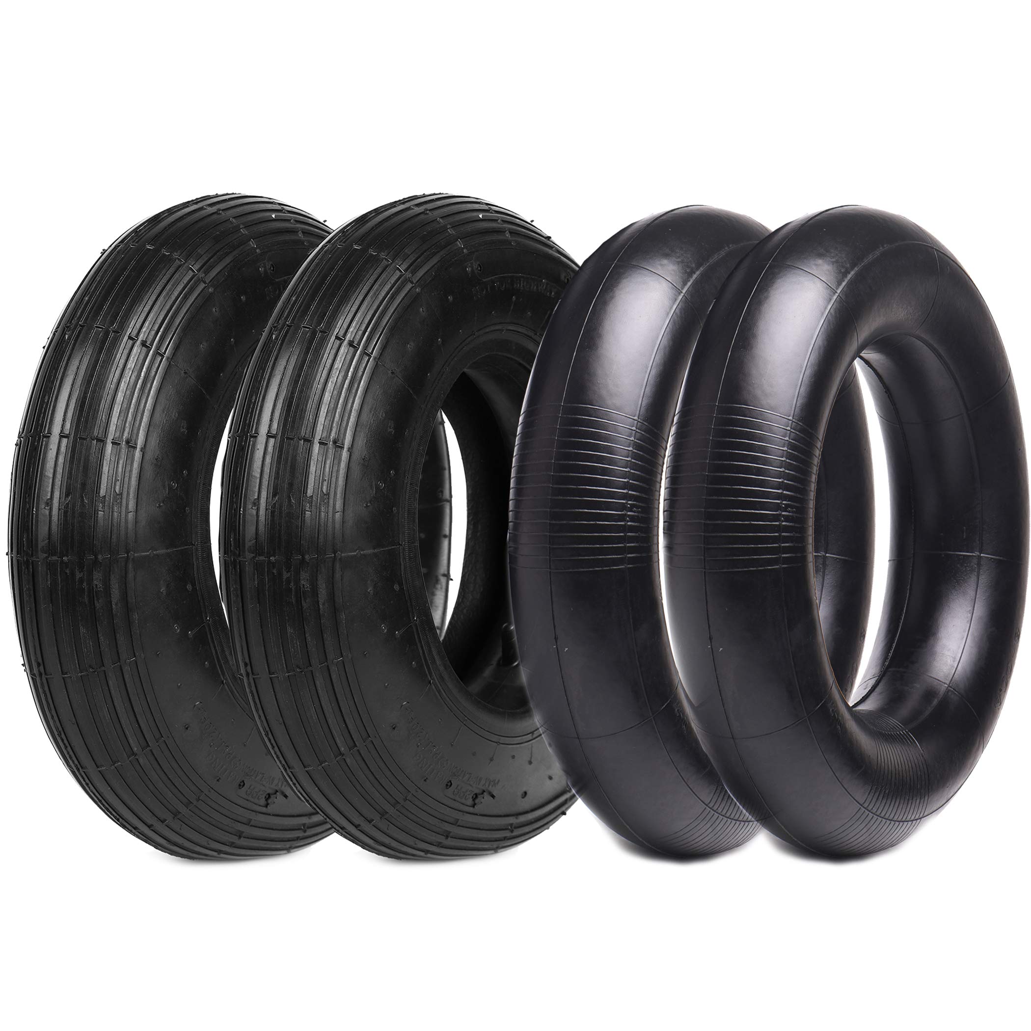 AR-PRO front view of two packaged tires and inner tubes for quick replacement