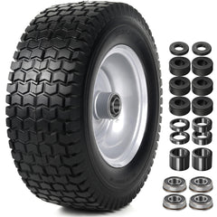 AR-PRO front view of assembled wheel showing rim and solid tire, durable replacement