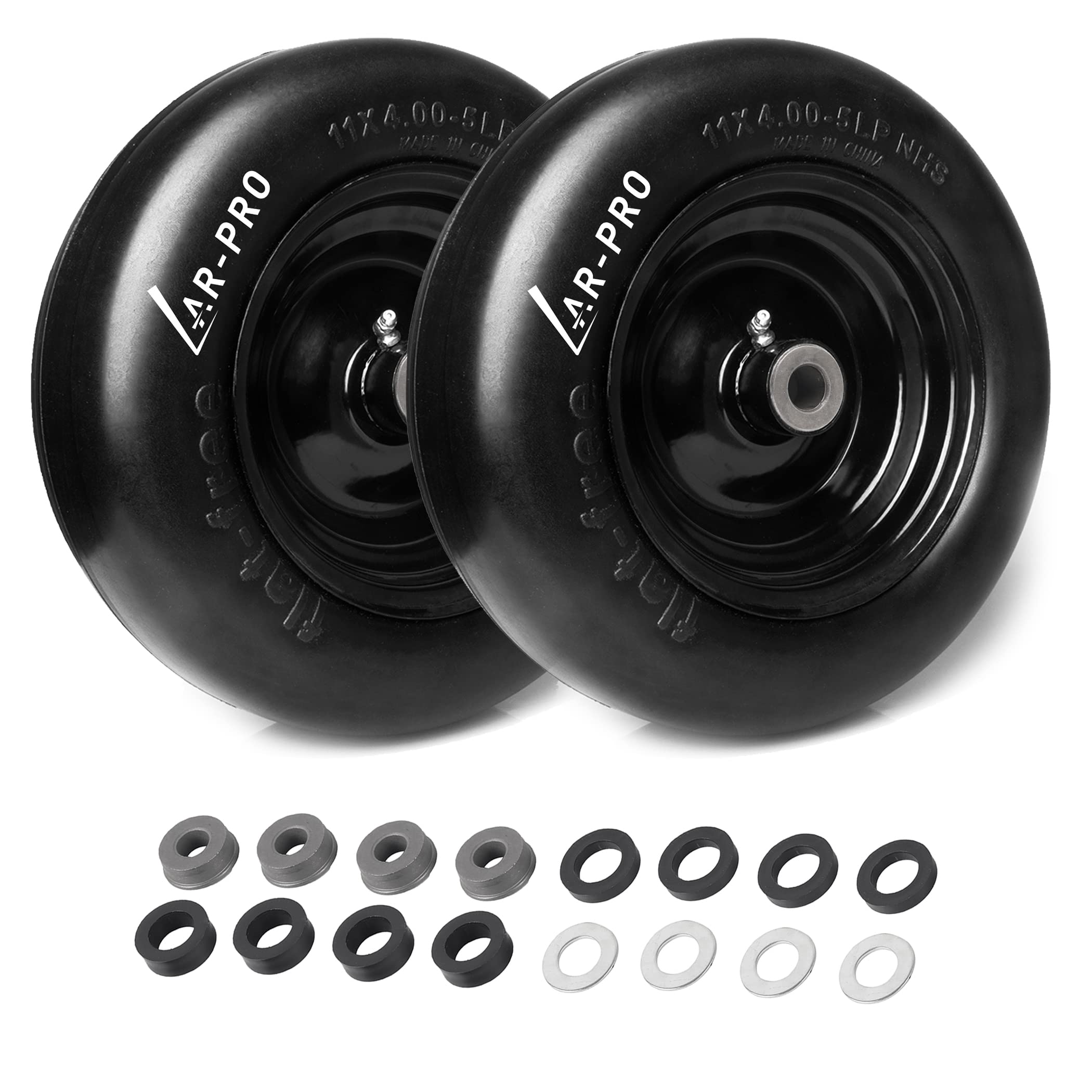 AR-PRO assembled wheel front view showing solid tire for reliable use