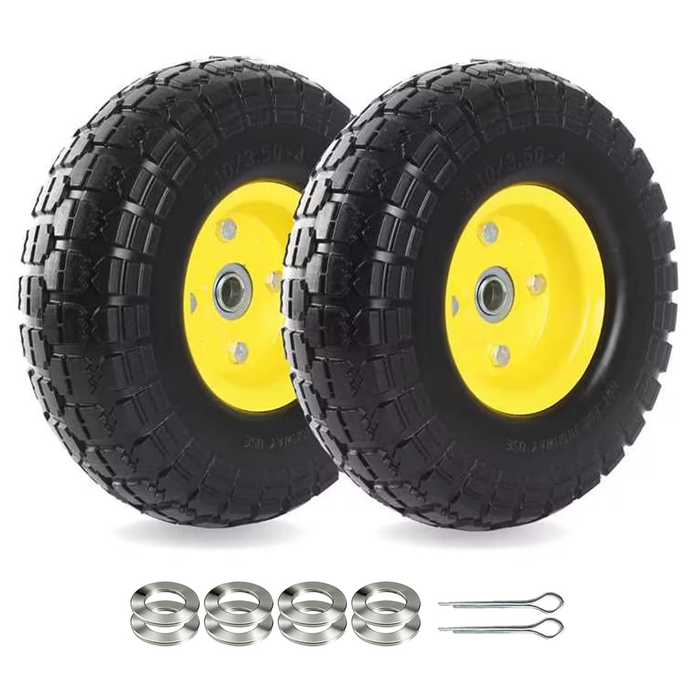 AR-PRO front view of 10 inch solid tire and wheel assembly showing durable design and installation ease