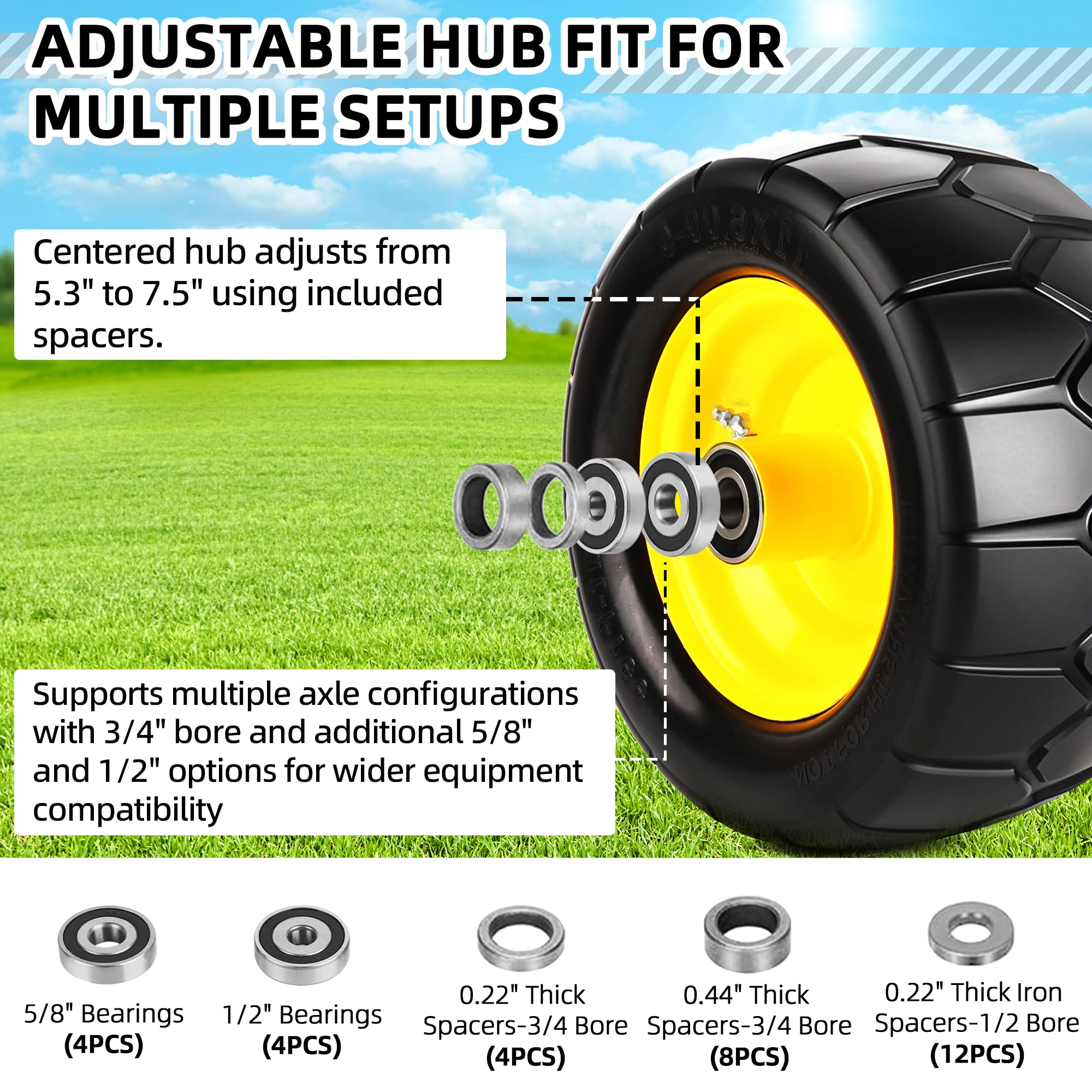 AR-PRO hub spacers and adapters detail for versatile axle fitment benefit
