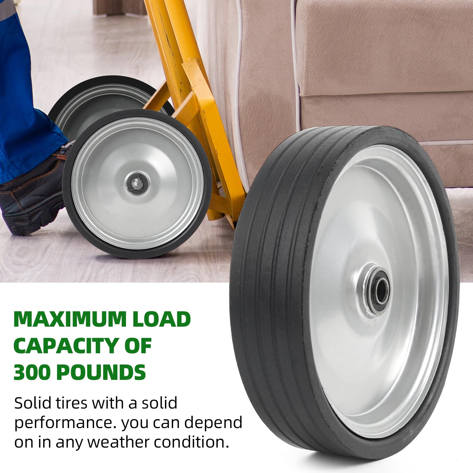 AR-PRO installed on a hand truck demonstrating flat-free reliability and easier hauling