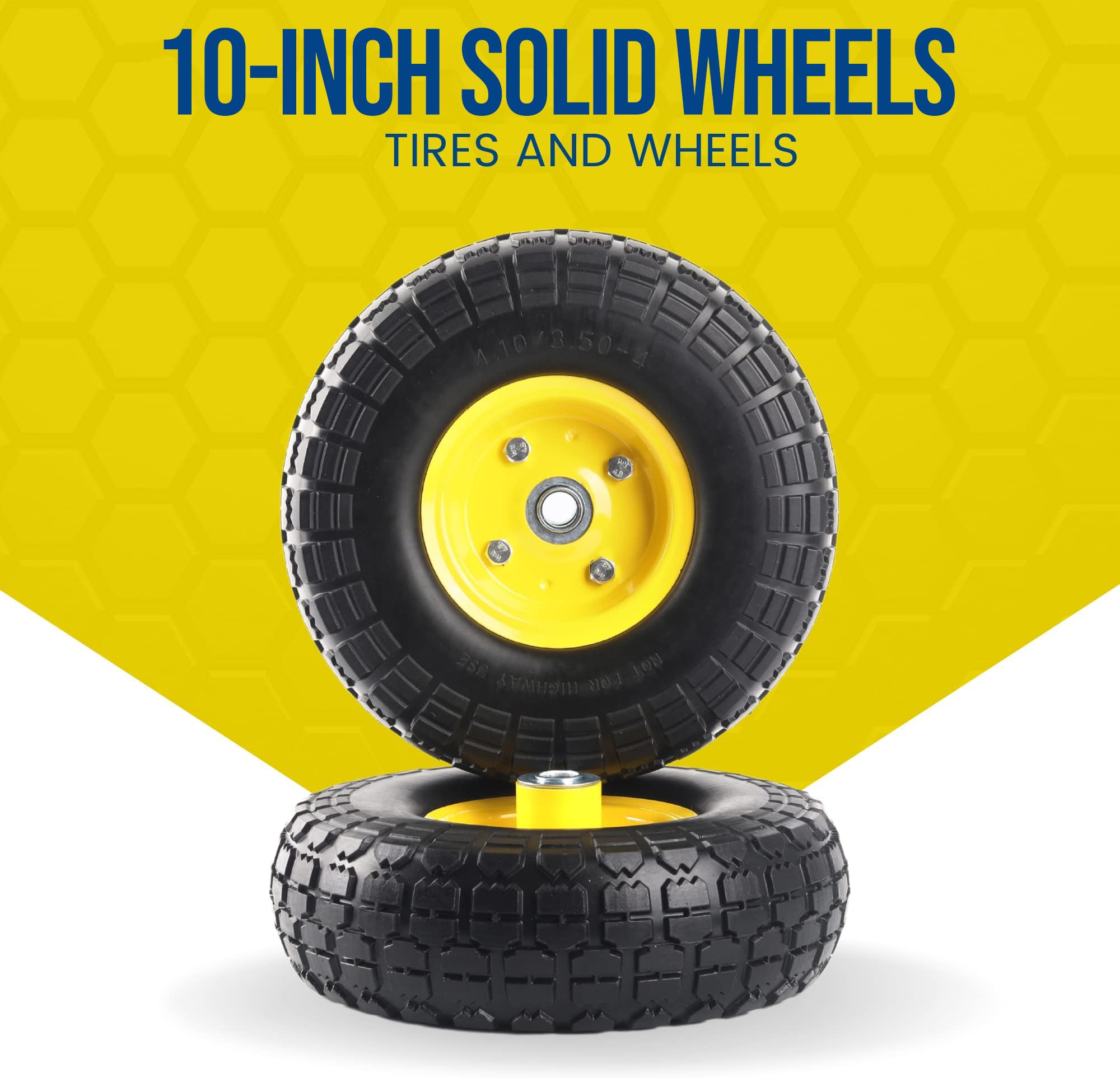 AR-PRO wheel installed on hand truck demonstrating smooth, maintenance-free hauling performance