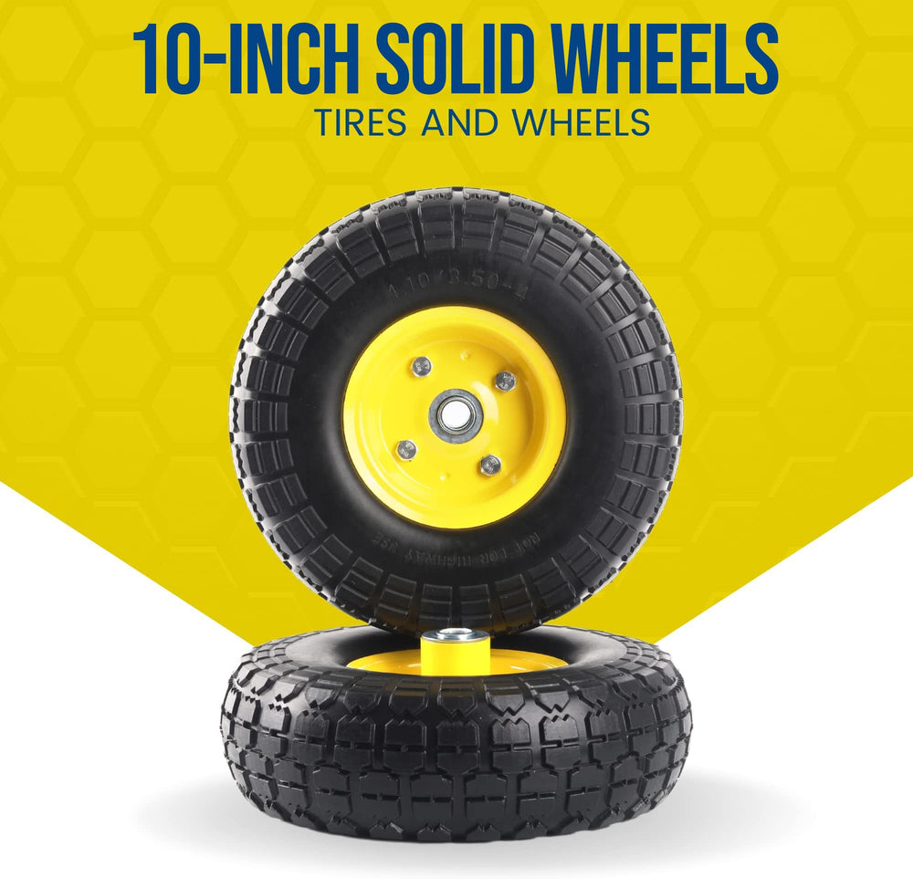 AR-PRO wheel installed on hand truck demonstrating smooth, maintenance-free hauling performance