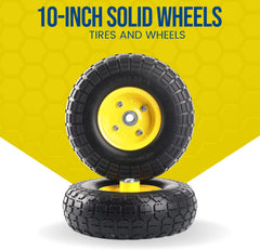 AR-PRO wheel installed on hand truck demonstrating smooth, maintenance-free hauling performance
