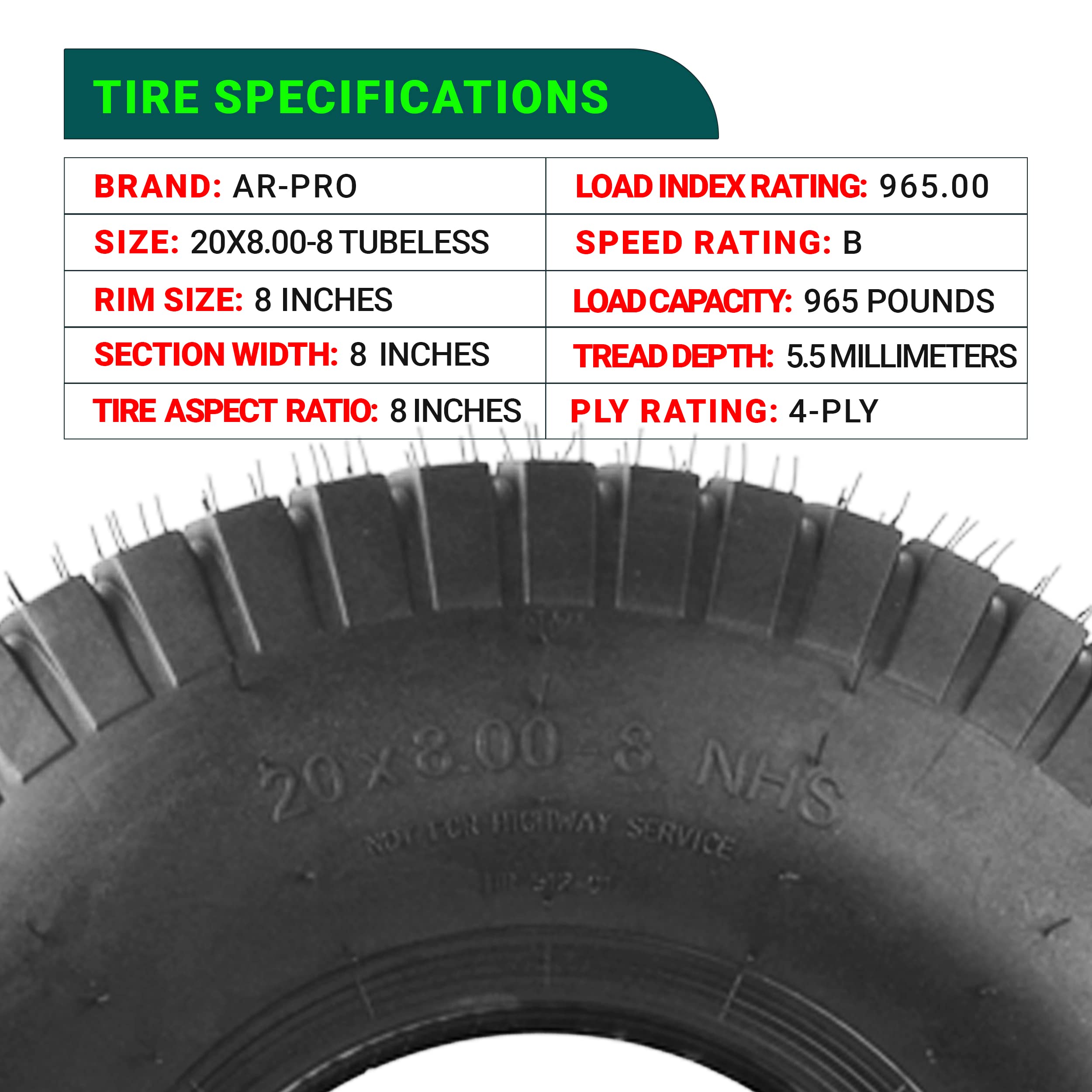 AR-PRO tire mounted on riding mower demonstrating stable handling and reduced turf damage