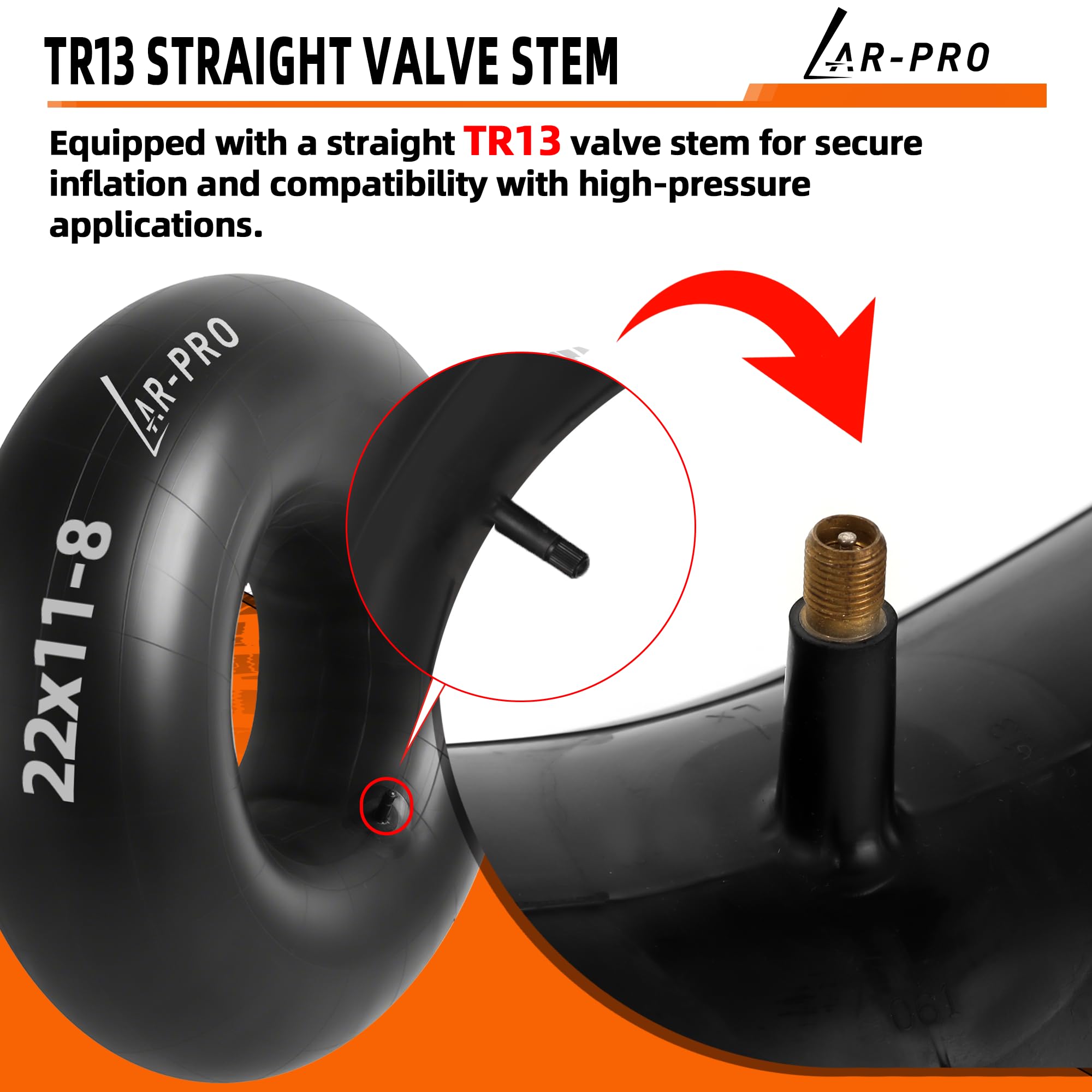 AR-PRO inner tube mounted on an ATV tire demonstrating correct fit and reliability
