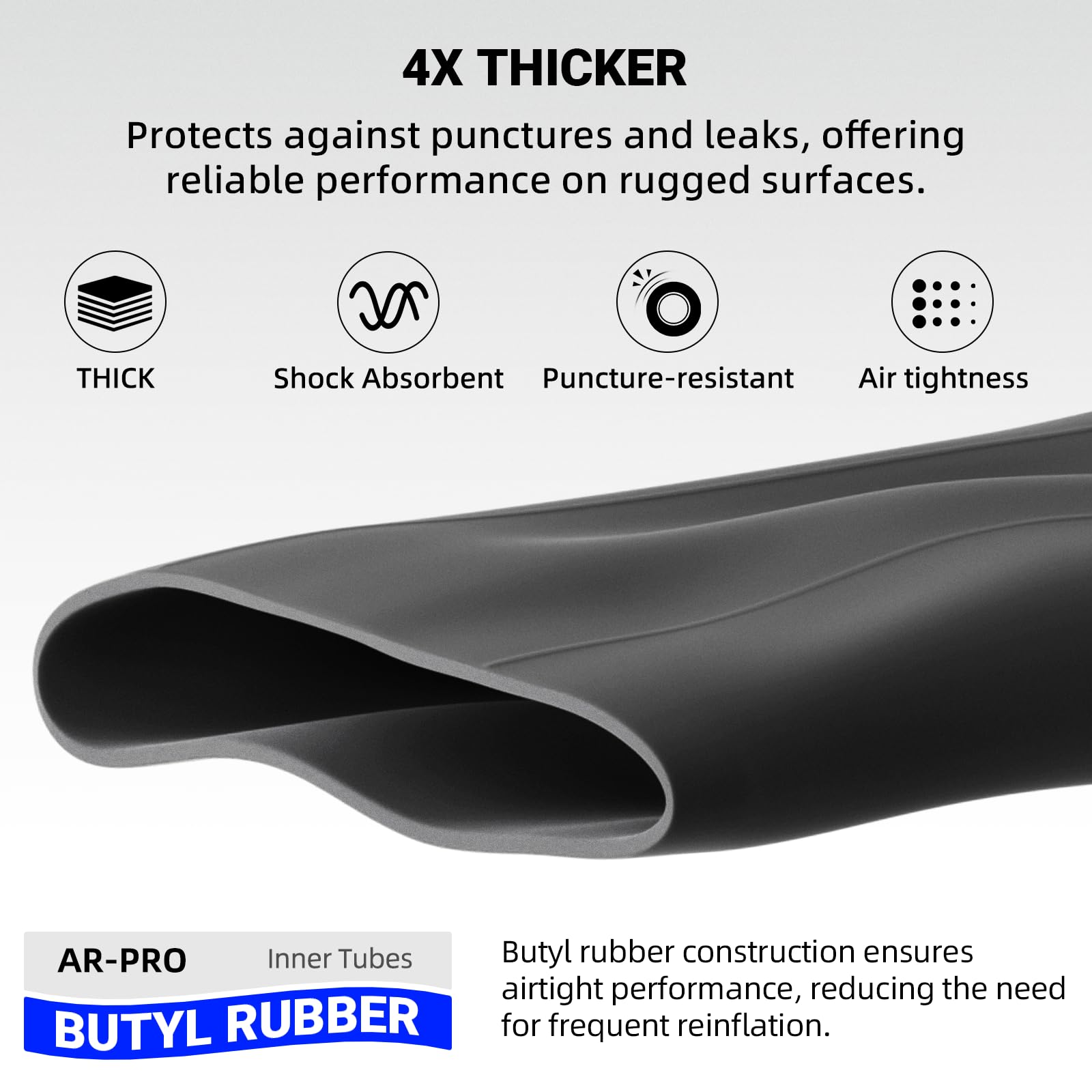 AR-PRO inner tube installed on an ATV wheel demonstrating proper fit and readiness