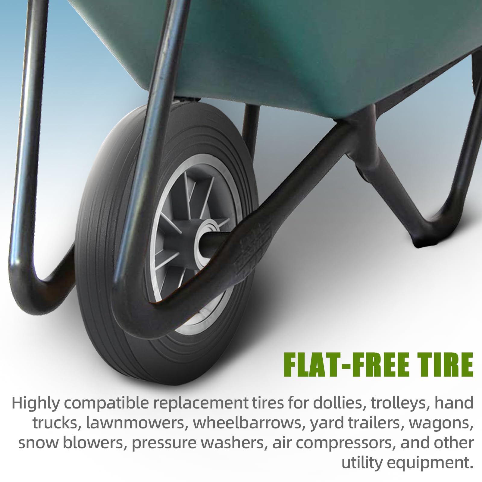 AR-PRO wheel installed on hand truck demonstrating maintenance-free use