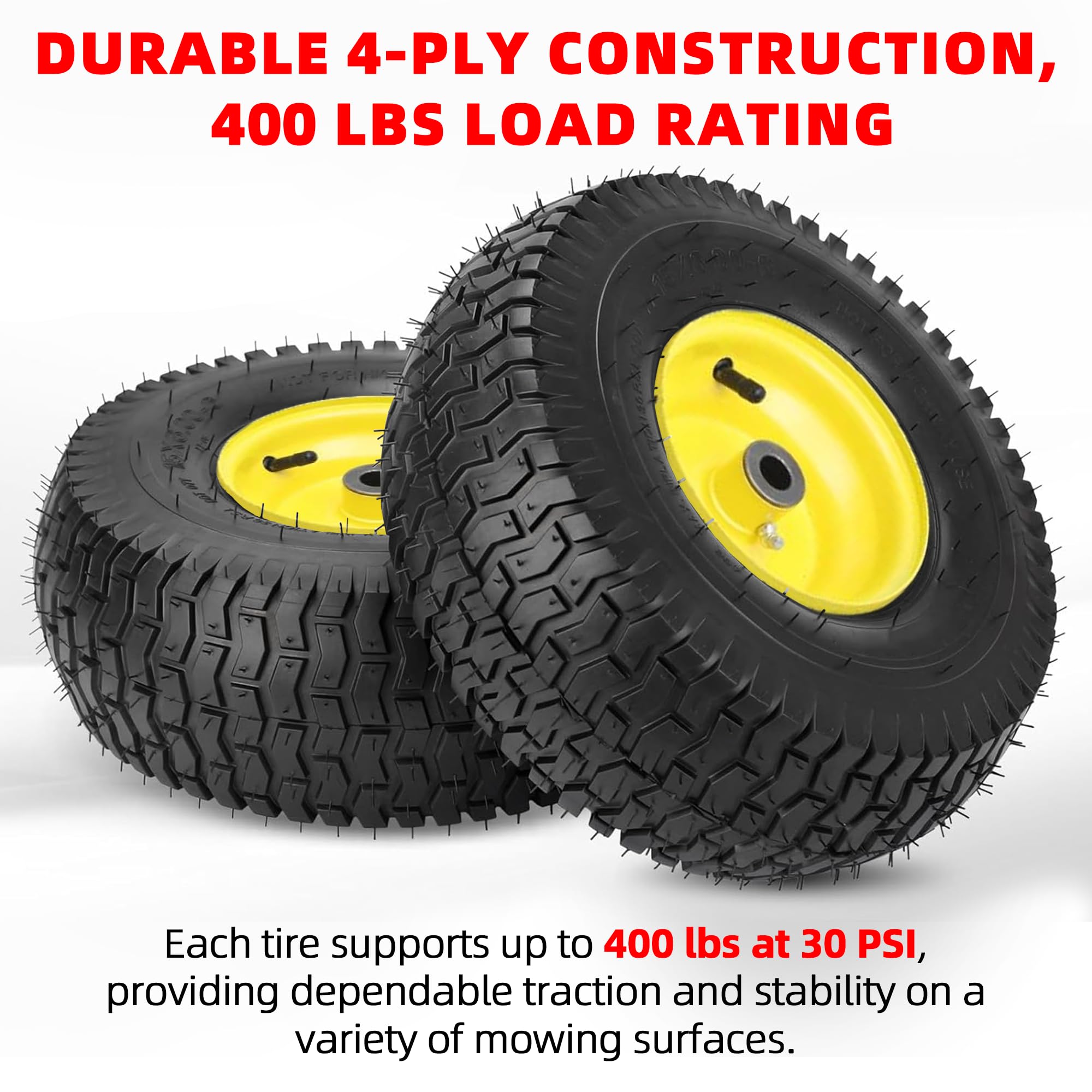 AR-PRO wheel installed on mower axle demonstrating proper alignment and function