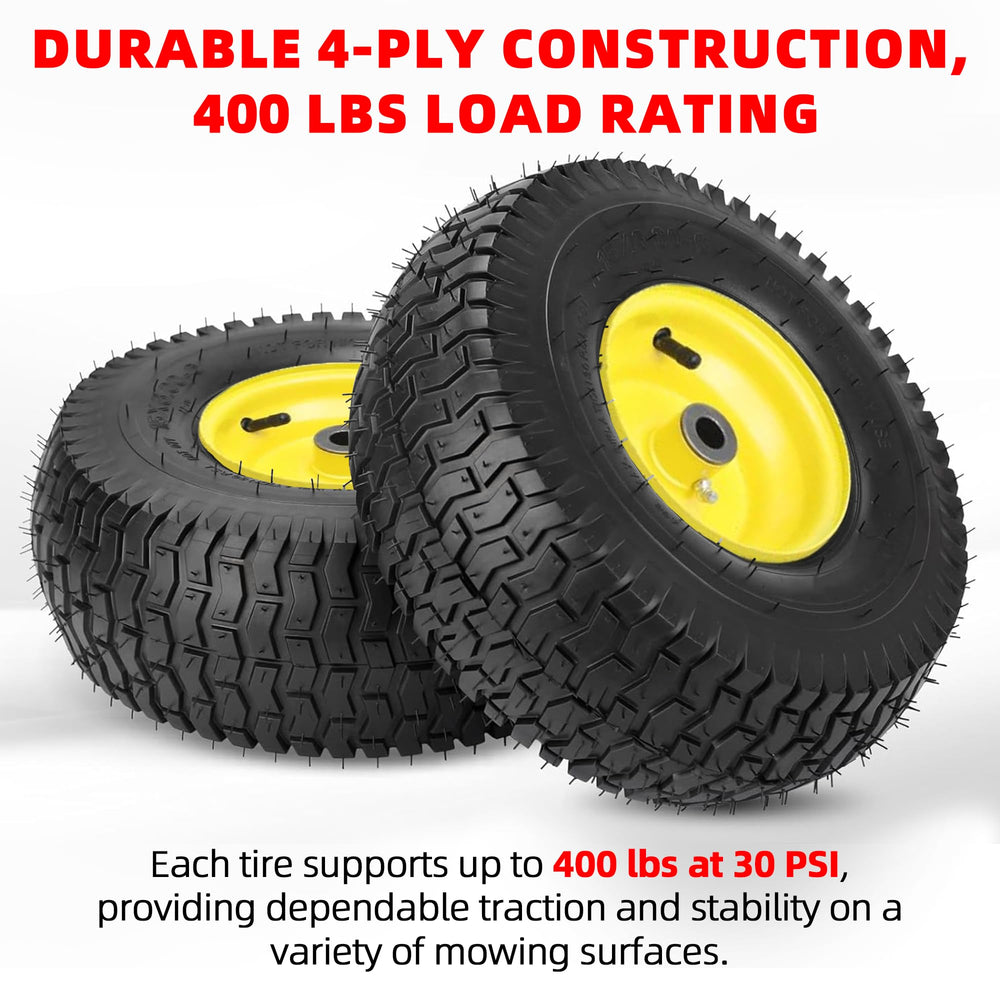 AR-PRO wheel installed on mower axle demonstrating proper alignment and function