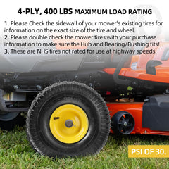 AR-PRO wheel installed on mower demonstrating smooth maneuverability