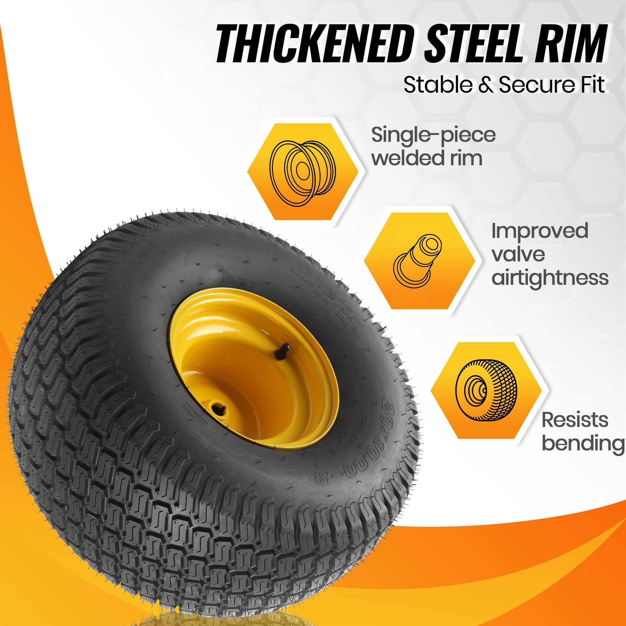AR-PRO wheel installed on a riding mower demonstrating real-world fitment