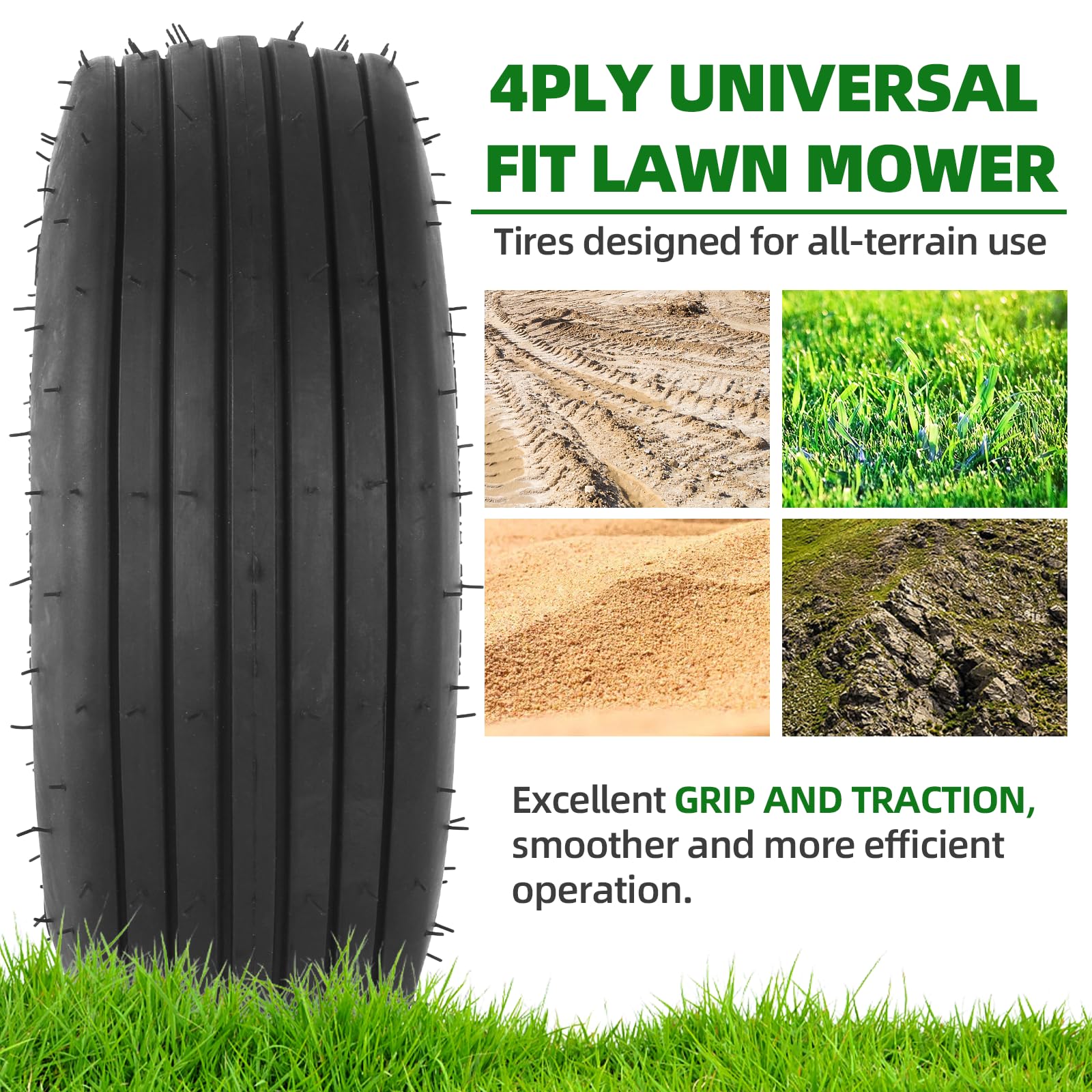 AR-PRO installed on ride-on mower demonstrating improved traction and quick swap-in