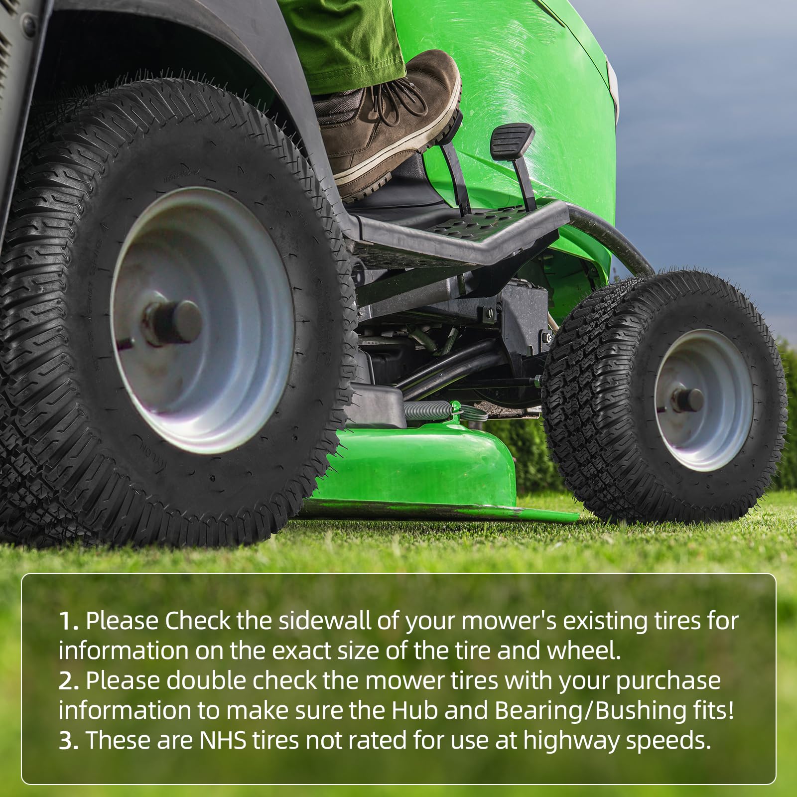 AR-PRO tires on a garden tractor in yard setting for durable seasonal use