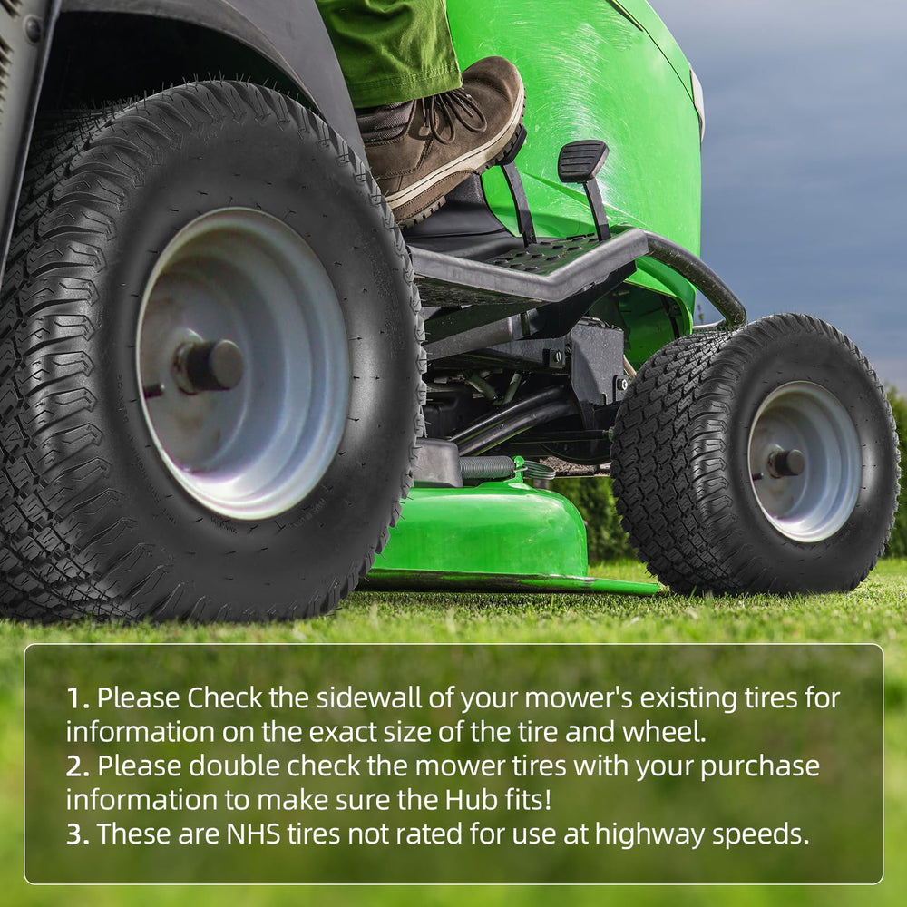 AR-PRO tires on a garden tractor in yard setting for safer lawn care