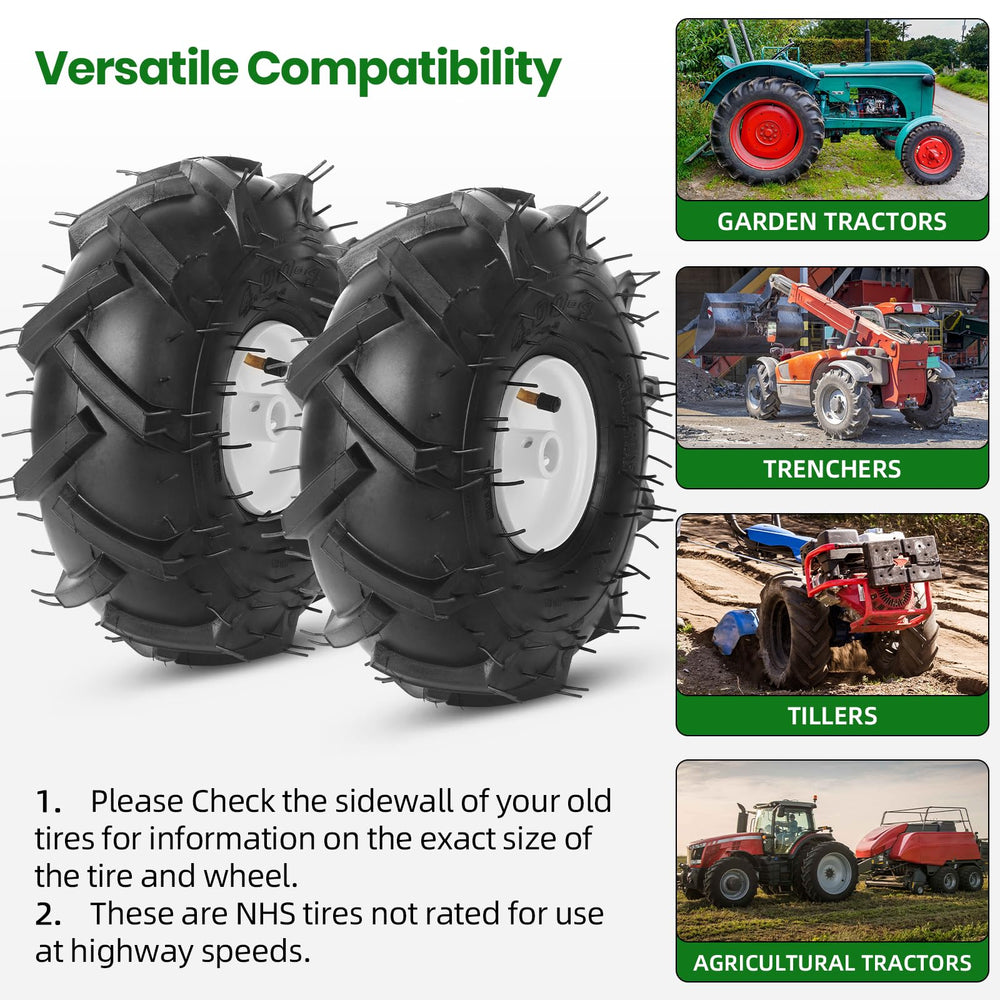 AR-PRO wheel on garden equipment in yard scene improving traction during tilling tasks