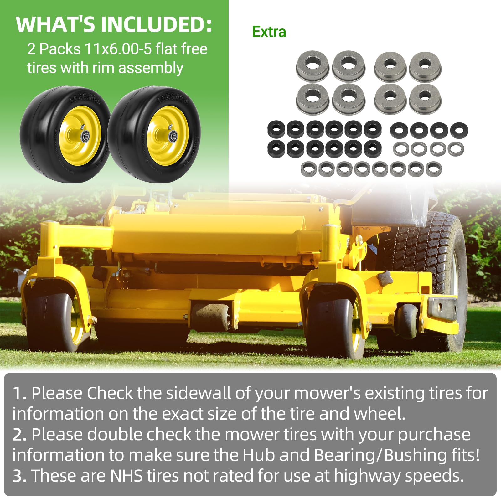 AR-PRO installed on a riding mower demonstrating low-maintenance, puncture-free performance