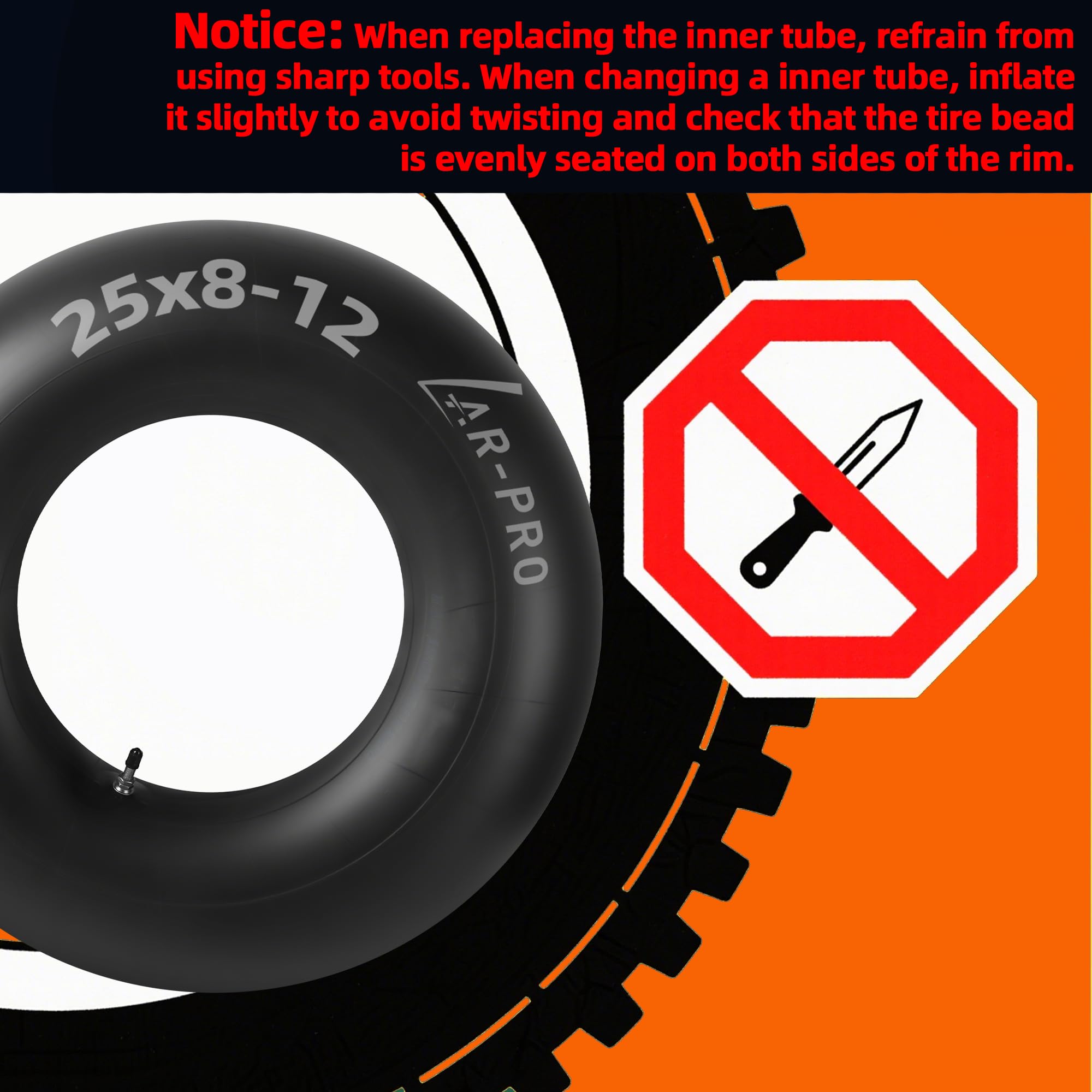 AR-PRO inner tube near a lawn tractor and tools illustrating dependable seasonal equipment support