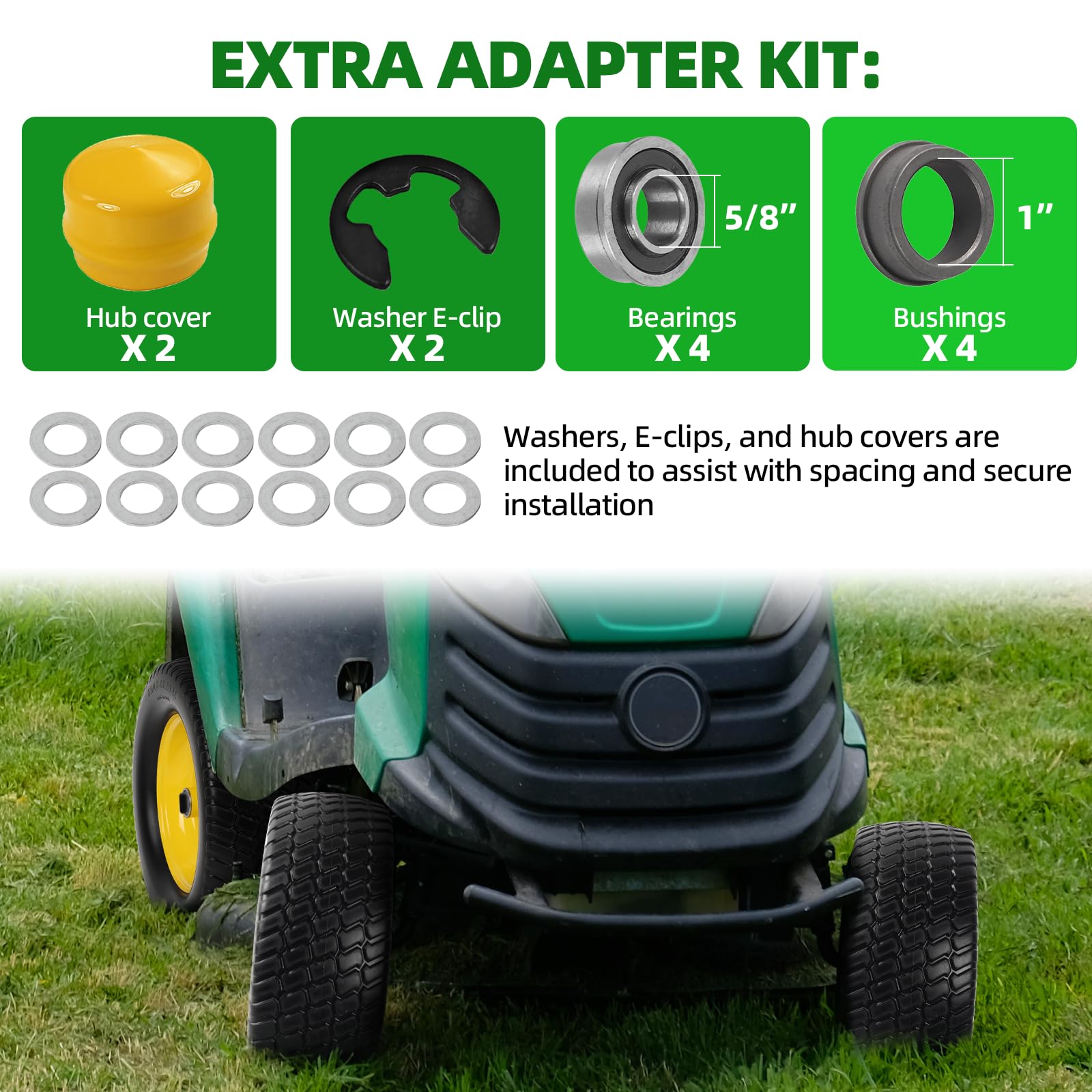 AR-PRO lifestyle yard setting with mower using wheels showing fewer tire issues and uninterrupted mowing