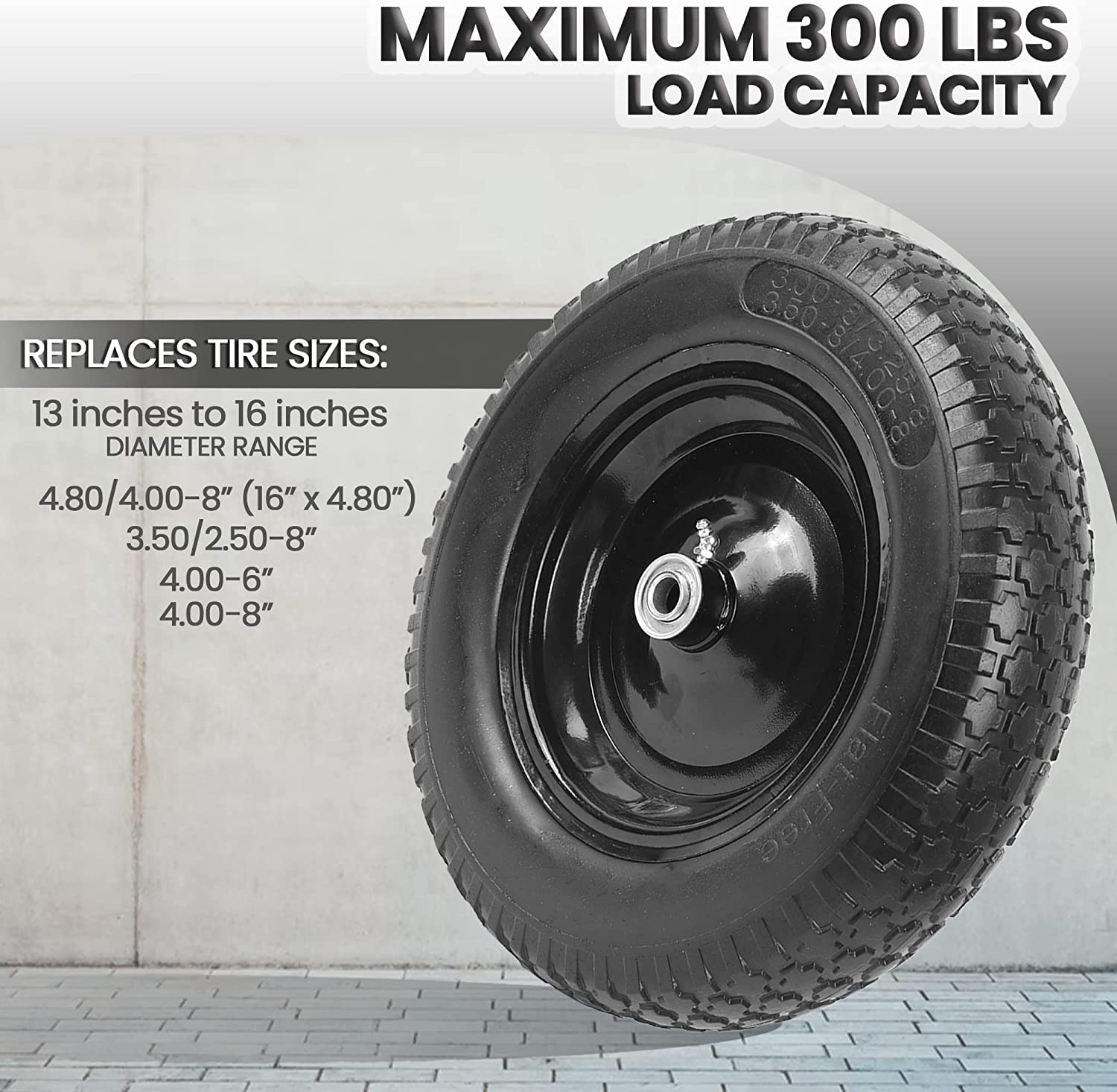 AR-PRO side profile of the 14.5 inch solid tire showing compact rollability benefit